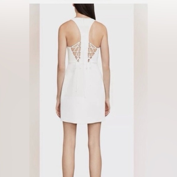 BCBG Ely halter dress off white with lace up back - Picture 3 of 5
